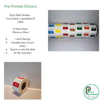 Day Date Tag Stickers for Food Businesses | 1,000 Roll I 40MM 